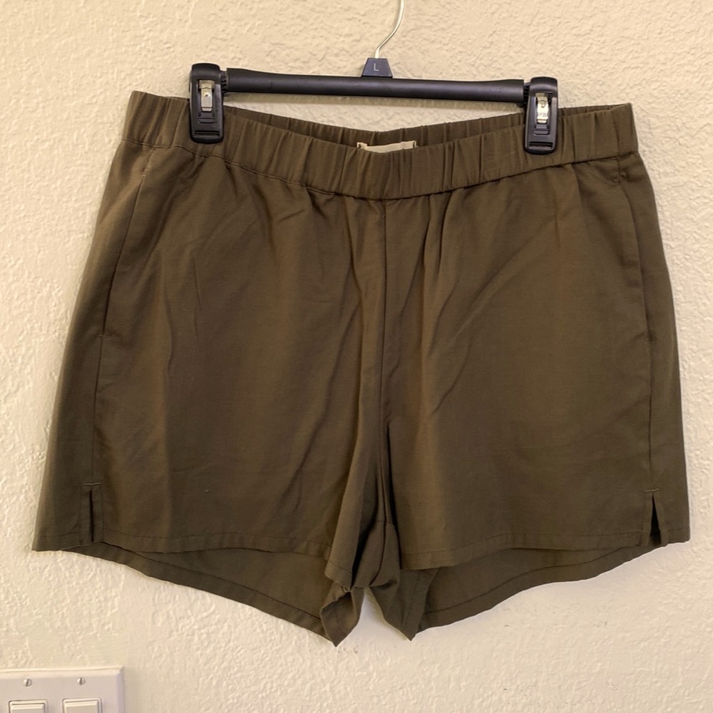 Madewell Army Green Cotton Shorts. Size Large.